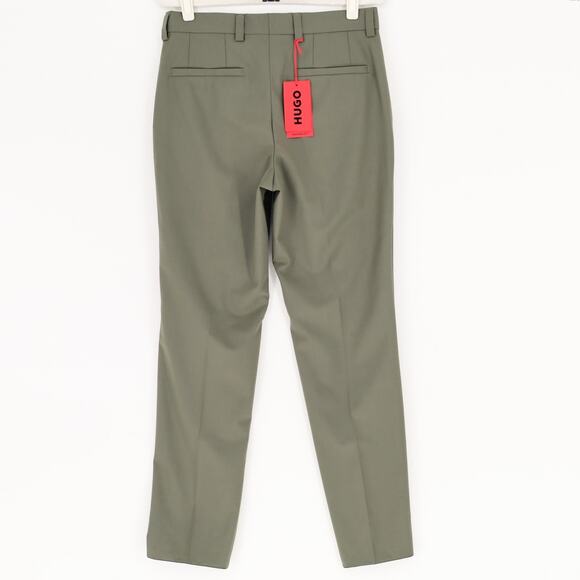 Hugo Boss Men's Khaki Solid Wool Blend Tom Modern-Fit Dress Pants Size 30R - Picture 6 of 8